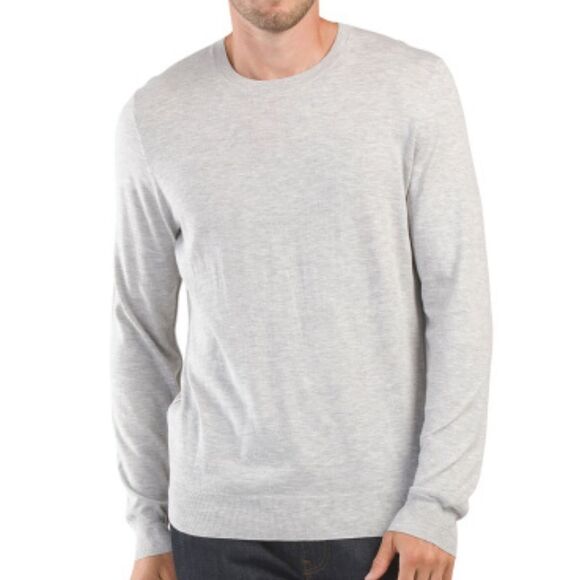 NAADAM XL Cement Gray Fine Knit Crewneck Pullover Sweater